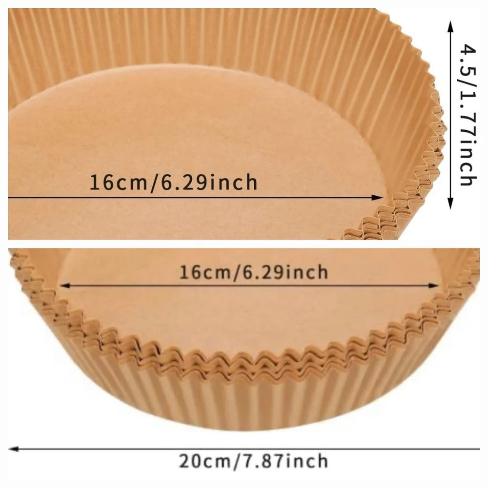 100 Air Fryer Disposable Non-Stick Oil Proof Waterproof Baking Paper Liners - Picture 3 of 10